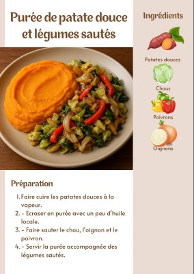 Purée patates douces + légumes